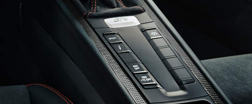 Center Controls of Porsche Cayman GT4