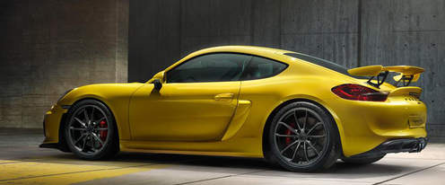 Rear Cross View of Porsche Cayman GT4