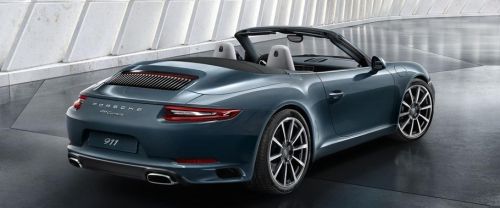 Rear Cross Side View of Porsche 911 Carrera Cabriolet