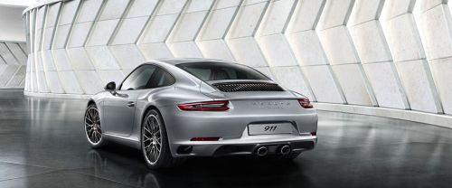 Rear Cross Side View of Porsche 911 Carrera S