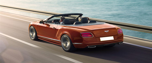 Rear Cross Side View of Bentley Continental GT Speed Convertible