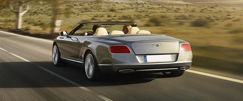 Rear Cross Side View of Bentley Continental GT Convertible