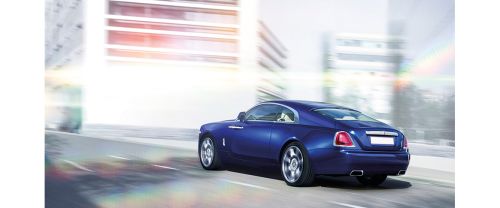 Rear Cross Side View of Rolls Royce Wraith