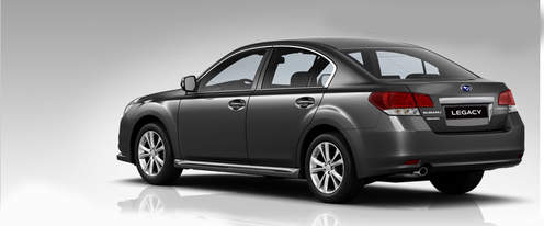Rear Cross Side View of Subaru Legacy Sedan