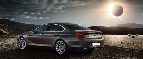 Rear Cross Side View of BMW 6 Series Gran Coupe