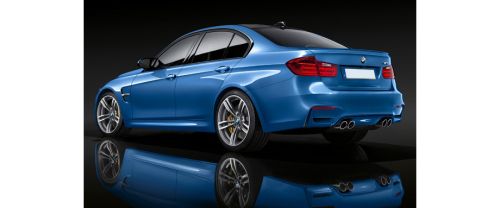 Rear Cross Side View of BMW M3 Sedan