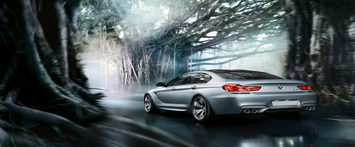 Rear Cross Side View of BMW M6 GranCoupe