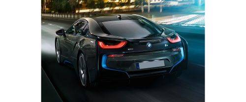 Rear Cross Side View of BMW i8